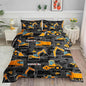 Truck Comforter Set Crane Excavator Engineering Vehicle Printed Bedding Set with 1 Comforter and 2 Pillowcases for Boys and Girls Bedroom All Season(Truck Queen)