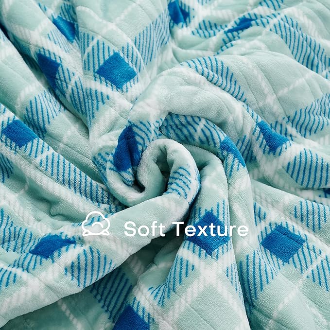 Electric Heated Blanket Full Size 72"x84" Microplush & Sherpa Fabric, Machine Washable 4 Heat Settings & 10 Hours Auto Off - Mint Green