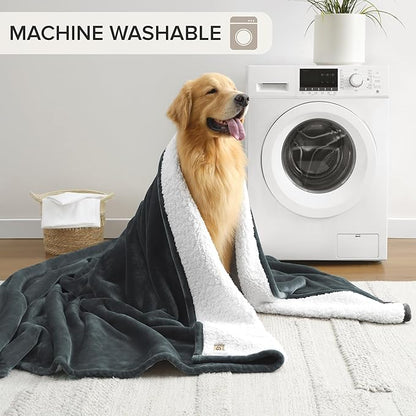UGG Nita Full/Queen Blanket Fleece Fluffy Reversible Soft Fuzzy Bedding Cozy Plush Warm Oversized Blanket Machine Washable Bedroom Decor for Big Couch or Bed, 90-inch x 90-inch, Charcoal Grey