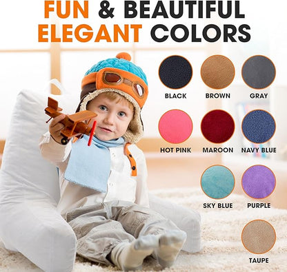 Cheer Collection Reading Pillow with Arms – Portable Bed Pillow for Sitting Up & Support, Foam-Filled Back Rest Pillow for Sitting in Bed & Couch, Machine Washable, White