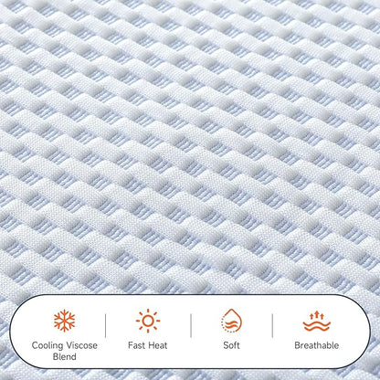 Heated Mattress Pad Queen - Electric Mattress Pad Cover with Dual Controllers, 5 Heat Settings & 10-Hour Auto Off, Deep Pocket Bed Protector for All Seasons, 60"x80"