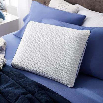 Sleep Innovations Forever Cool Pillow Gel Memory Foam, Standard Size, Cool Touch Cover and Gel Memory Foam Core, Side, Stomach, and Back Sleepers, Medium Support