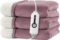 Electric Heated Blanket 72"x84" Full Size - Dual-Sided with Microplush & Sherpa Fabric, 4 Heat Settings & 10 Hours Auto Off, Machine Washable - Berry