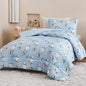 Twin Comforter Set for Kids, Boys, Girls, 4 Pieces Bed-in-a-Bag Bedding Set, All Season Ultra Soft Sheets Set with Comforter, Penguin Skiing