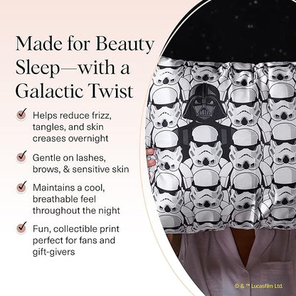 Kitsch x Star Wars Darth Vader & Stormtroopers Satin Pillowcase with Zipper | Better Than Silk Pillowcase | Frizz-Reducing Pillow Case for Hair & Skin Care, Cooling & Breathable - King