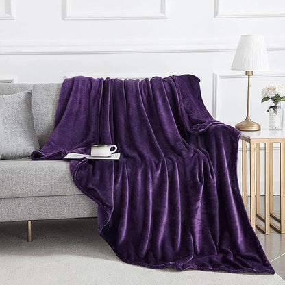 IR Imperial Rooms Fleece Blanket - Super Soft Fluffy Purple Throw Blanket for Sofa and Bed - Warm and Cozy Lightweight 400 GSM Microfiber Bed Throws Blankets, 50 x 60 Inches (Throw/Travel)