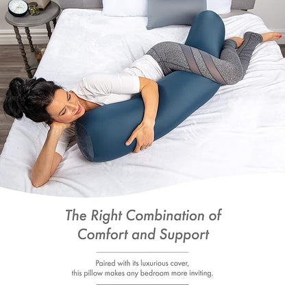 Case Only - Body Pillow Cover Stylish Silky Super Soft - 85% Spandex/ 15% Nylon Blend, Beauty - Breathable Pillowcase - Gentle on Hair Size 48 X 8, Dark SlateGrey