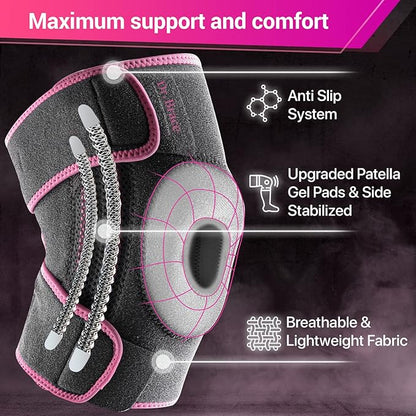 DR. BRACE ELITE Knee Brace with Side Stabilizers & Patella Gel Pads for Maximum Knee Pain Support and fast recovery for men and women-Please Check How To Size Video (Orion's, Medium)