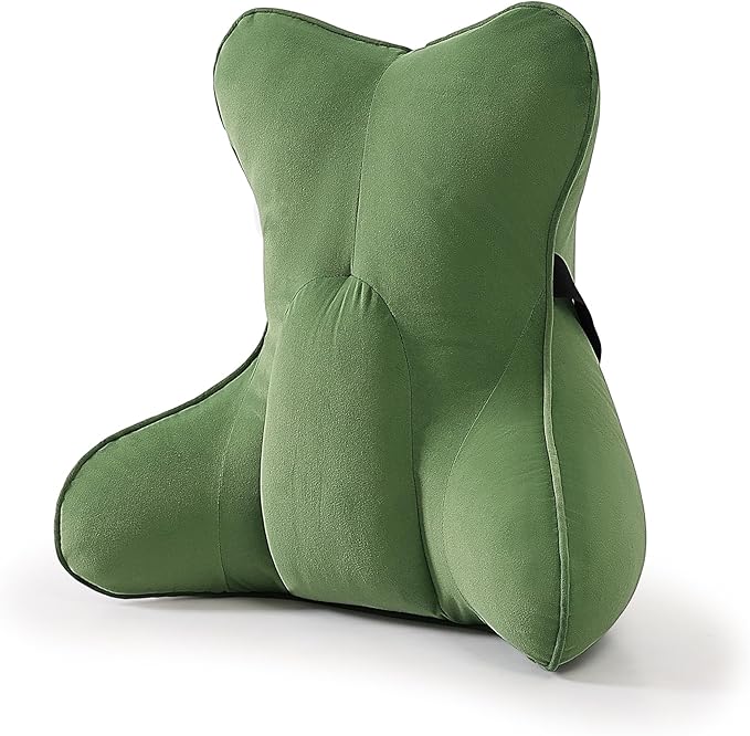 Lumbar Support Pillow for Lower Back Pain Relief – Multi-Functional Ergonomic Lumbar Cushion, Reading Pillow for Office Chair, Car Seat & Sofa,Olive Green