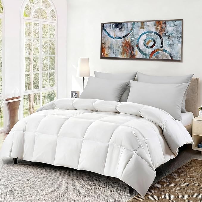 Flat Ultra Thin Bed Pillows Standard Size Pillow Set of 2 Extra Soft Down Alternative for Stomach Side Back Sleeper Light Grey 20x26inches
