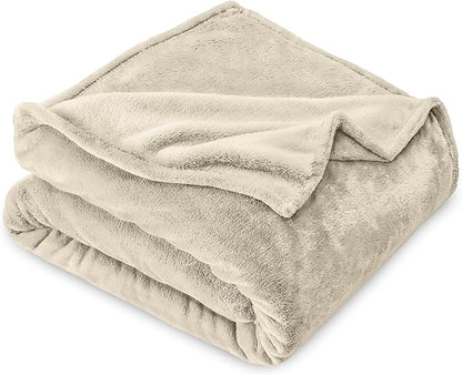 Bare Home Fleece Blanket - Kid Size - Ultra-Soft Lightweight for Bed, Sofa, and Couch - Luxury Microplush - Cozy Warm Blanket (Kid, Oyster)