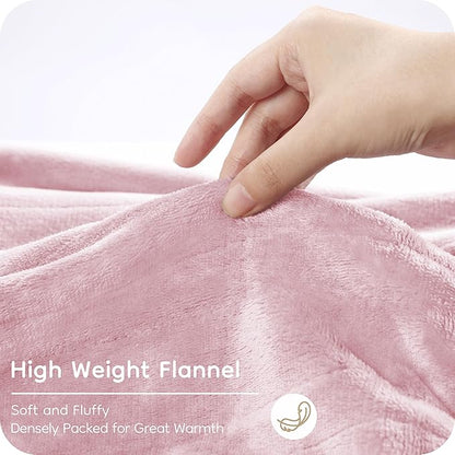 Electric Heated Blanket 84" x 90" Queen Size with Dual Control Warm Flannel Heated Blanket with 4 Heating Levels & 10 Hours Auto-Off, Fast Heating, Machine Washable, for Bedding -Light Pink