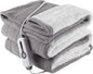Heated Electric Throw Blanket 50" x 60" Size, Polar Fleece 4 Temperature Settings & 3 Hours Auto-Off Soft Fleece Cozy and Comfortable Machine Washable, Home Office Use - Light Grey