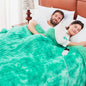 greenoak Heated Electric Blanket Throw, Faux Fur Sherpa Heating Blanket for Sofa Bed, Warm Winter Gifts for Women/Her, Heater Lap Blankets 5-Position Timer &10 Heating Levels 72''*84" Aqua