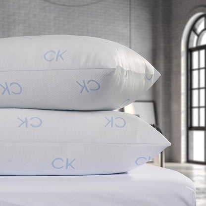 Calvin Klein Cooling Knit 20" x 36" King Size Set of 2 Bed Pillows for Sleeping, White