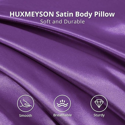 HUXMEYSON Body Pillow with Satin Pillowcase, Body Pillow for Adults, Removable Cover, (20"x54")