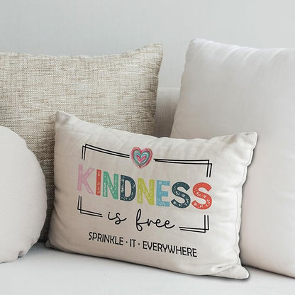 Inspirational Mental Health Wellness Pillow Covers 12x20, Kindness Gifts, Colorful Positive Motivational Decorative Lumbar Pillow Covers for Classroom Therapy Counselor Office