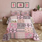 Feelyou Pink Aztec Bedding Set King Size, Kids Western Decor Comforter Set Wild West Cowboy Cowgirl Comforter Boho Style Duvet Insert Bed Set 3Pcs