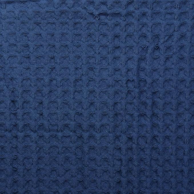 HILLFAIR 100% Combed Cotton Blanket– King Size Bed Blankets– Warm Soft All Season Breathable Lightweight Summer Blankets– Waffle Weave Home Decor Bed Blanket- Navy King Bed Cotton Blankets/Bedcovers