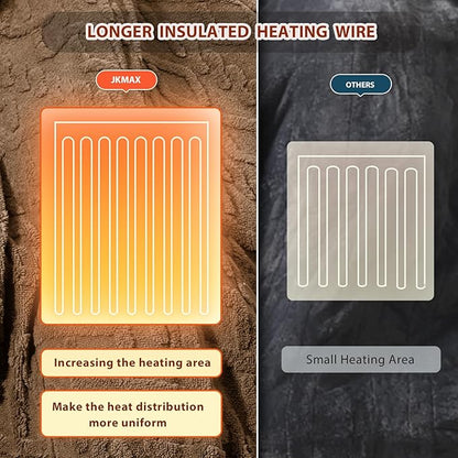 Heated Electric Blanket Twin Size-62"x84" Heating Blanket with 10 Heating Levels & 5 Time Settings Over-Heat Protection，Winter Warmer for Adults with ETL Certification（Beige）
