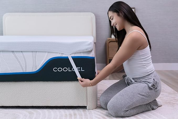 COOL GEL Memory Foam Mattress Topper, Cool Gel Infused Memory Foam, Plush and Supportive, CertiPUR Certified (2-inch + Cool Gel Cover, King (U.S. Standard))