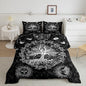 Feelyou Sun and Moon Comforter Bohemian Tree Butterfly Style Bedding Set Psychedelic Hippie Comforter Set for Boys Girls Children Teens Bedroom Decor Galaxy Astrology Duvet Set Queen Size