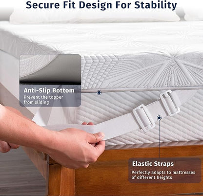 Ballad 3 Inch Gel Memory Foam Mattress Topper King Size, High Density Cooling Pad with Premium Removable Cover, Pressure Relief Bed Topper, (CertiPUR-US & Oeko-Tex Certified)