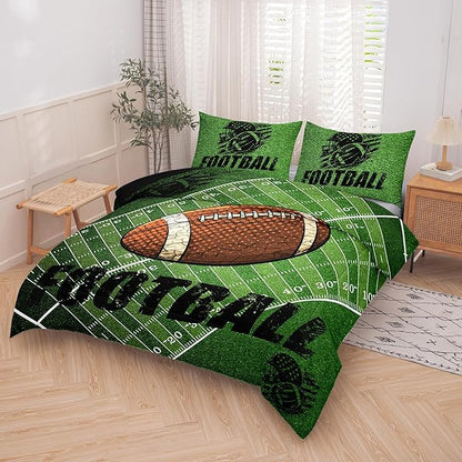 Peopleareok Football Comforter Set Full (79x90 Inch), Sports Theme Comforter, Boys Sport Bedding, 3 Pieces Soft Microfiber Football Bedding Set for Boys with 2 Pillowcases