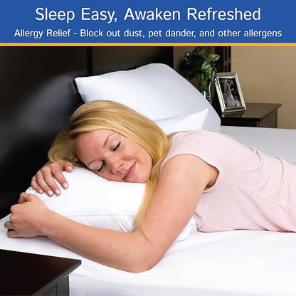 Full Extra Long (XL) Mattress Protector Zippered Waterproof Encasement Hypoallergenic Premium Quality Cover Protects Against Dust Allergies White