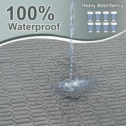Washable Underpads, 34x52 Inch reusable bed underpads - Heavy Duty Incontinence Bed Pads for Adults, Kids, Elderly, and Dogs, Gray Mattress Pad for Bedwetting