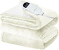 Bedsure Electric Blanket Twin - Soft Flannel Heated Blanket, Fast Heating with 10 Time Settings & 6 Heat Settings, Warm Gift for Grandma (62x84 inches, Ivory)
