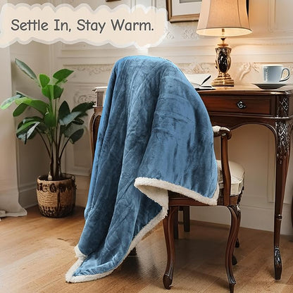 Electric Heated Blanket Full Size 72"x84", Soft Flannel with Overheat Protection, 6 Adjustable Heat Settings & 10-Hour Auto-Off Timer, Fast Heating for Winter Comfort, Blue