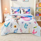 7 Piece Butterfly Comforter Set Twin Size 3D Colorful Floral Butterflies Bedding Set for Kids Girls Women for Birthday
