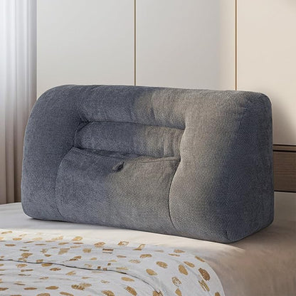 Reading Pillow for Couch, Bed Rest Back Pillow with Front Pocket, Comfortable Back Pillows for Sitting in Bed, Daybed, Tatami, Living Room