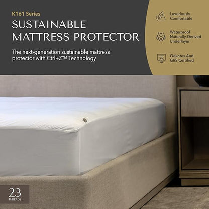 23 Threads K161 Series Soft Waterproof Noiseless Mattress-Protector Cover, Breathable, Fitted, Washable, with Ctrl+Z Technology, Mattress Not Included, 16 Inch Deep, TwinXL