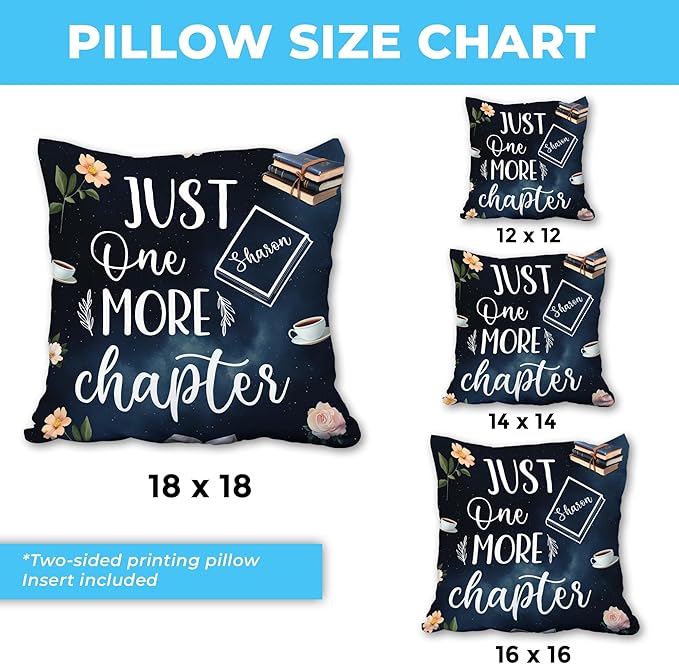 Hyturtle Personalized Book Pillow (Insert Included) Gifts for Book Lovers, Funny Reading Club Librarian Gifts for Girls Women on Birthday Christmas, Custom Name Couch Cushion Decor Throw Pillow