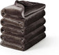Mellowdy Extra Thick Hearty Plush Flannel Blanket (Peat Brown, 90x90) - 500GSM King Size Warm Blanket for Winter, Fall | Soft, Fluffy, Cuddly, Perfect for Bed, Oversized Throw for Couch, Sofa