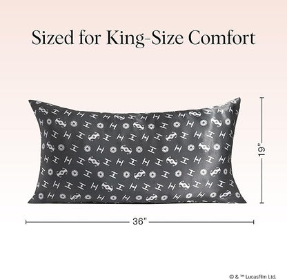 Kitsch x Star Wars Galactic Empire Satin Pillowcase | Satin Pillowcase with Zipper, Better Than Silk Pillowcase | Frizz-Reducing Pillow Case for Hair & Skin Care, Cooling & Breathable - King