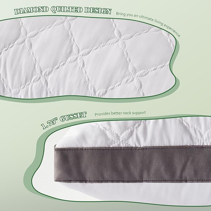 Decroom Memory Foam Body Pillow for Adults, Ultra-Soft Full Body Pillow with Diamond Quilted Cover, Support for Side Sleepers - Machine Washable, 20x54 Inch, White