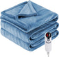 Electric Heated Blanket Throw Size, 50" x 60" Heating Throw with 6 Heating Levels & 3 Hours Auto Off, Machine Washable, Home Office Use, Blue Grey