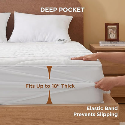 Bedsure Heated Mattress Pad King - Bed Warmer with Memory & Preheat Functions, 12-Hour Auto Off & 10 Heat Settings, Dual Controllers, Fast Heating, Coral Fleece Electric Mattress Pad King, 78"x80"