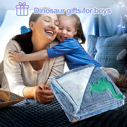 TEHALK Personalized Baby Blankets for Boys, Dinosaur Blanket for Boys, Glow in The Dark Blanket for Kids, Kids Blanket for Boys, Toddler Blanket for Boys, Soft Fleece Blanket Throw 30"x40"