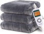 RAINOVA Heated Blanket Electric Throw, Electric Blanket-90''x100'', Soft Flannel Heating Blanket, 10-Level Heating, 10-Hour Auto-Off, Gifts for Parents and Elders, Gray, ETL & FCC Certified
