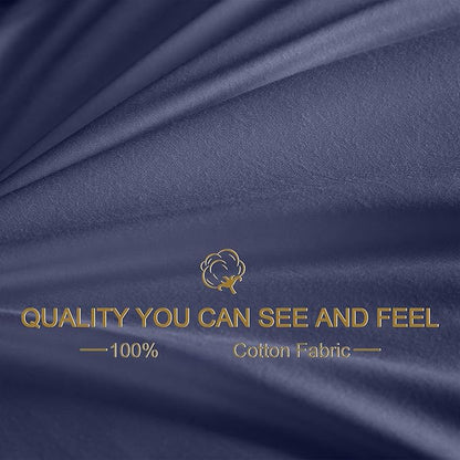 Goose Down Body Pillows for Adults, Large Body Pillow for Side Sleeper, Hugging Feather Body Pillow Insert, Cooling Full Length Long Pillow for Bed with 100% Organic Cotton Shell, (Navy Blue 20"x54")