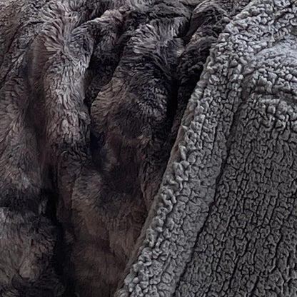 Electric Heated Blanket Throw Size 50" x 60", Super Cozy Warmth Soft with 4 Heating Levels & 4 Hours Auto Off, Plush Faux Fur, Machine Washable, Home Office Use, Gradient Gray
