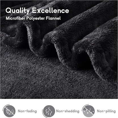 Heated Electric Blanket Full Size 72''x84'',Soft Flannel Heating Blanket with 10 Hour Auto Off - 4 Heat Settings - Machine Washable - Dark Gray