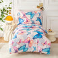 SDIII 4 Piece Butterfly Toddler Bedding Set, Soft Butterfly Toddler Bedding Sets for Girls with Comforter, Fitted Sheet, Flat Sheet and Pillowcase