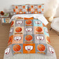Basketball Bedding Kids Comforter Set King Size,Sports Style Basketball Printing Bedding Set for Teens Boys Room Decor,Ball Sports Games Comforter Set Soft Kids Bedding with 2 Pillowcases.