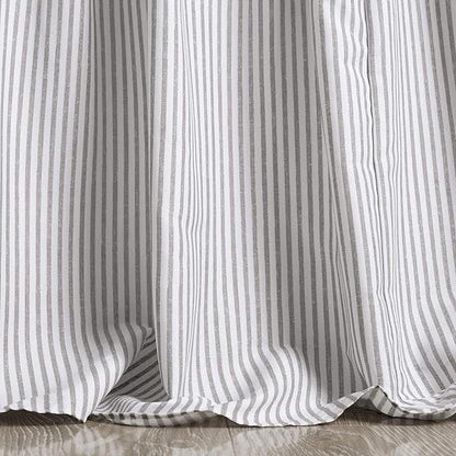 Lush Decor Ticking Stripe Bedspread Gray Vintage Chic Farmhouse Style Lightweight 3 Piece Set, Full