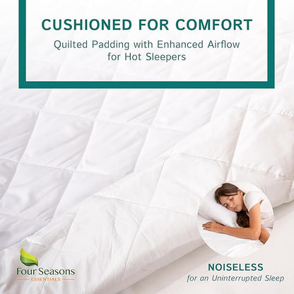 Full Size Quilted Mattress Pad - Fitted Waterproof Mattress Protector, Pillow Top Mattress Topper, Premium Quality Hypoallergenic Mattress Cover